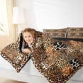 thumbnail image 4 of Homewish Patchwork Geometric Checkered Bedding Comforter Set,Brown Leopard Cheetah Print Twin Comforter Sets,Country Farmhouse Lodge Bedding Set For Adults,Super Cozy Room Decor Reversible,2-Piece, 4 of 8