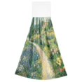 thumbnail image 7 of Yayeee Kitchen Hanging Hand Towels Set of 2 with Loop Bathroom Absorbent Tie Towel, Art Garden Scene, 7 of 7