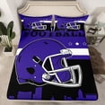 thumbnail image 2 of jejeloiu American Rugby Football Twin Sheet Sets,Purple Black Bedding For Boys Teens 3pcs, 2 of 7