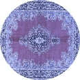 thumbnail image 1 of Ahgly Company Machine Washable Indoor Round Persian Blue Traditional Area Rugs, 6' Round, 1 of 4