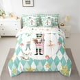 thumbnail image 2 of Manfei Royal Nutcracker Guard Bedding Comforter Set 7pcs for Teens, Retro Blue Buffalo Queen Bedding Sets, Fairy Tale Princess Reversible Queen Sheet Sets, Lightweight Room Decor, 2 of 7