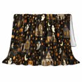 thumbnail image 2 of Spooky Halloween Village Scene, Festive Halloween Scene, Warm Flannel Blanket for Living Room and Reading Nook with Detailed Artwork, Art Lovers Halloween Gift, Festive Home Decor, 2 of 9