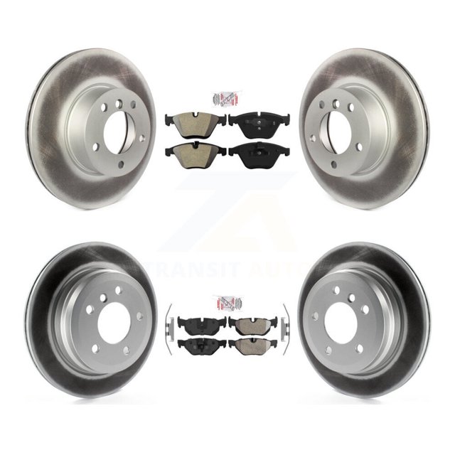 Transit Auto Front Rear Semi-Metallic Pads and Coated Disc Brake Rotors Kit for Car BMW 328i xDrive X1 328xi KGA-105091
