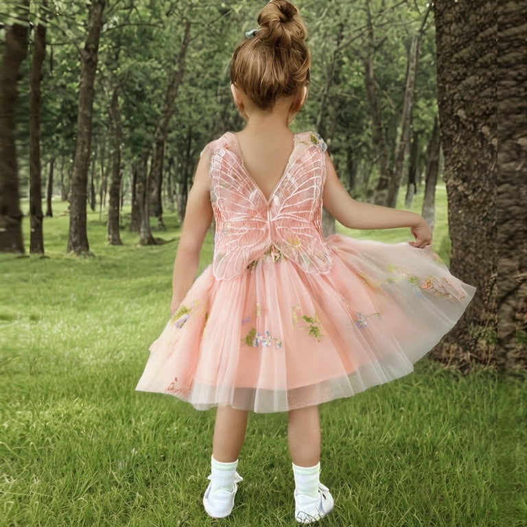 strapless open back dress Elegant Girls Colorful Ball Gown Toddler Birthday Princess Dress