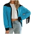 thumbnail image 3 of BiZtdJrK Womens Fringe Jackets Fashion Colorblock Long Sleeve Coat Casual Button Lapel Tassel Cardigans Vintage Hippie Clothes Today's Sales of the Day Blue S, 3 of 9