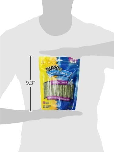 Dingo Dental Sticks Chews for All Dogs Made with Real Chicken and Spearmint Flavor 48 Count