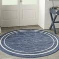 thumbnail image 6 of Nourison Essentials Indoor/Outdoor Navy/Ivory 8' x round Area Rug, (8 Round), 6 of 9