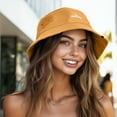 thumbnail image 4 of Dalix Salty Embroidered Bucket Hat Cotton Summer Beach Vacation Cap Womens in Golden Cream S Small, 4 of 5