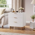 thumbnail image 1 of Blanca 3-cajón cómoda - fluted moderno nightstand con deep cajones, de anchura top, y de madera cómoda organizer - suitable para bedrooms, living rooms, hallways, y para niños' rooms, 1 of 7