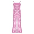 thumbnail image 2 of Doomiva Kids Girls Full Sequins Movies Star Dance Stage Performance Jumpsuit Modern Jazz Hiphop Bodysuit Dancewear Pink 10, 2 of 5
