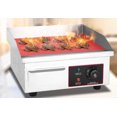 thumbnail image 2 of INTBUYING 1500W 14" Commercial Electric Countertop Flat Top Griddle Stainless Steel Non-Stick Griddles with Adjustable Temperture Control 110V for Teppanyaki Restaurant, 2 of 9