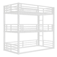 thumbnail image 4 of Tcbosik Twin XL/Twin XL/Twin XL Metal Triple Bunk Bed with Side Ladder and Safety Guardrail for Bedroom, Space Saving, White, 4 of 9