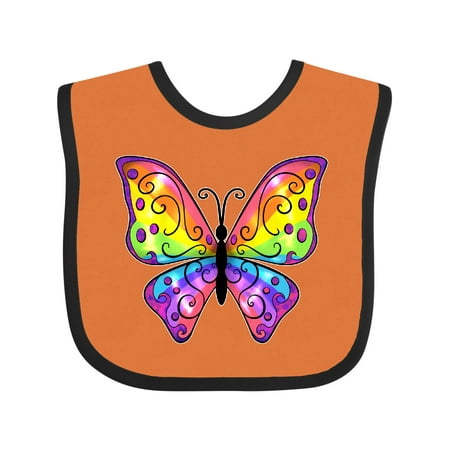 

Inktastic Butterfly with Rainbow Wings Gift Baby Boy or Baby Girl Bib