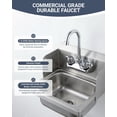 thumbnail image 3 of Commercial Sink Faucet Wall Mount with Gooseneck Spout and Knob Handles Brass Kitchen Faucet for Utility Laundry Restaurant Bar, 3 of 4