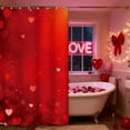 thumbnail image 4 of Valentine's Day Shower Curtain with Hooks - Waterproof Curtain with Heart-Shaped Rose Print, Romantic Bathroom Decor Washable Shower Liner, 4 of 6