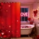thumbnail image 5 of Lunxisen 2 Pcs Flower Shower Curtain Set Petals Heart Shape on Rustic Plank Lover Bathroom Curtain with Hooks Waterproof Polyester Fabric Bathroom Decorations, 5 of 9