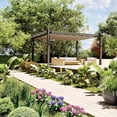 thumbnail image 5 of Eastvita Pavillon Extérieur en Métal 10 X 13 Pi avec Auvent Rétractable - Résistant aux UV/kaki, 5 of 5
