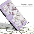 thumbnail image 6 of JiaheCover for Google Pixel 8, Crossbody Multi-Function Wallet Case,Rugged Magnetic Shockproof Flower Pattern Shoulder Strap,Card Holder Stand Full Body Protection Case, purple, 6 of 7