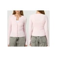 thumbnail image 2 of Gupgi Women Knit Cardigan Autumn Sweater Solid Color Long Sleeve Round Neck Button Up Ribbed Knitwear, 2 of 7