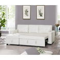thumbnail image 6 of Naomi Home Perry Modern Leather Sectional Sofa with Storage Chaise-Color:White,Fabric:Air Leather, 6 of 10