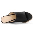 thumbnail image 4 of Alpargatas Para Mujeres Plataforma Abierta Con Tacón De Cuña Negro-1 36, 4 of 7
