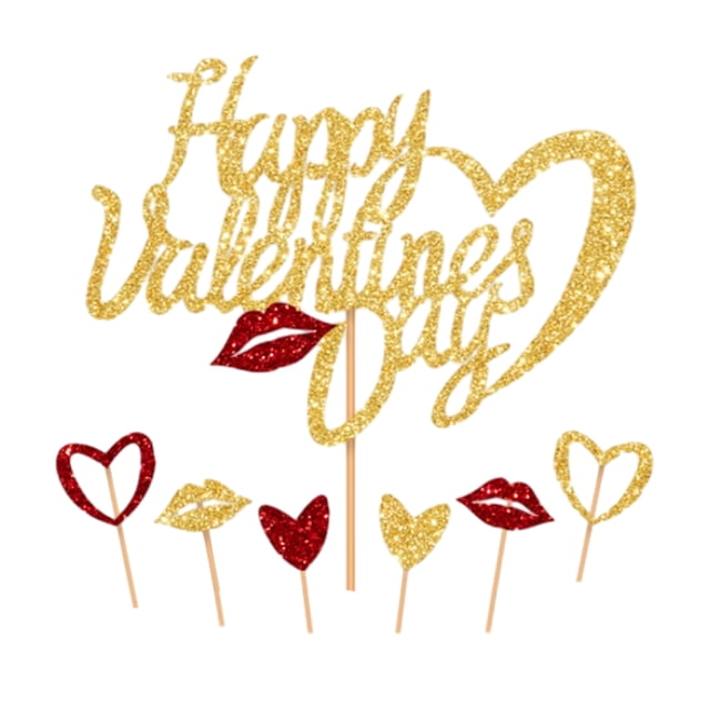 Ruiboury Valentine's Day themed letter cake topper