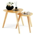 thumbnail image 2 of Costway Nesting Table Set of 2 Triangle Modern Coffee Table Rubber Wood for Living Room, 2 of 10