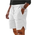 thumbnail image 3 of YODETEY Men’s Lightweight Elastic Waist Casual Summer Shorts with Pockets,Men’s & Big Men’s Light White,Size S-3XL, 3 of 5