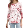thumbnail image 4 of Womens Fall Shirts Halloween Crew Neck 3/4 Length Sleeve Pumpkin T-Shirts Thanksgiving Graphic Tee Tops, 4 of 7