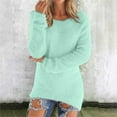 thumbnail image 2 of Harpily Women's Fashionable Long Sleeve Pullovers Loose Fuzzy Jumper Sweater Green1 M, 2 of 7