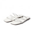 thumbnail image 6 of Wensltd Women Thin Strap Flat Slide Sandals Square Open Toe Slip On Daily Outdoor Walking Sandals White, 6 of 8