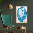 thumbnail image 2 of Map Wall Art with Frame, Hand Drawn Watercolor Style Globe Sphere with North America Continent Paint Effect, Printed Fabric Poster for Bathroom Living Room Dorms, 23" x 35", Blue White, by Ambesonne, 2 of 2