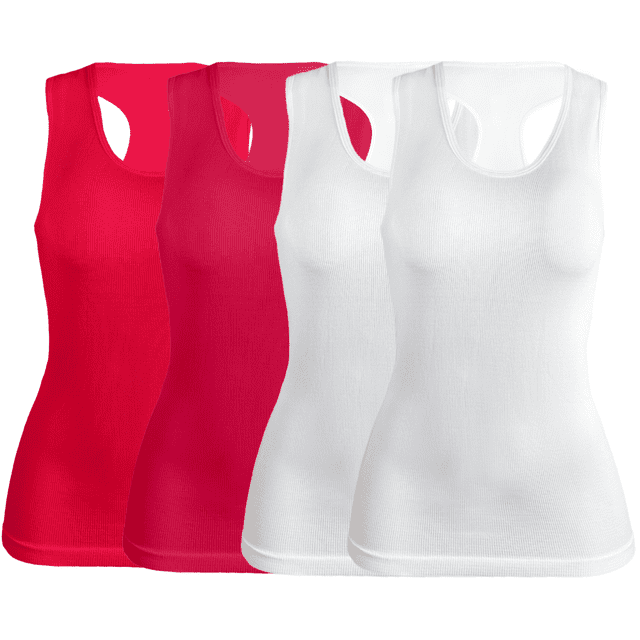 SET DE 4 BLUSAS CAMISETA PARA DAMA SURTIDO EN COLOR SIN MANGAS