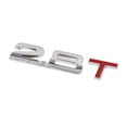 thumbnail image 1 of Unique Bargains Silver Tone Red 2.8T Pattern Car Body Decorative Emblem Badge Sticker Decal, 1 of 2
