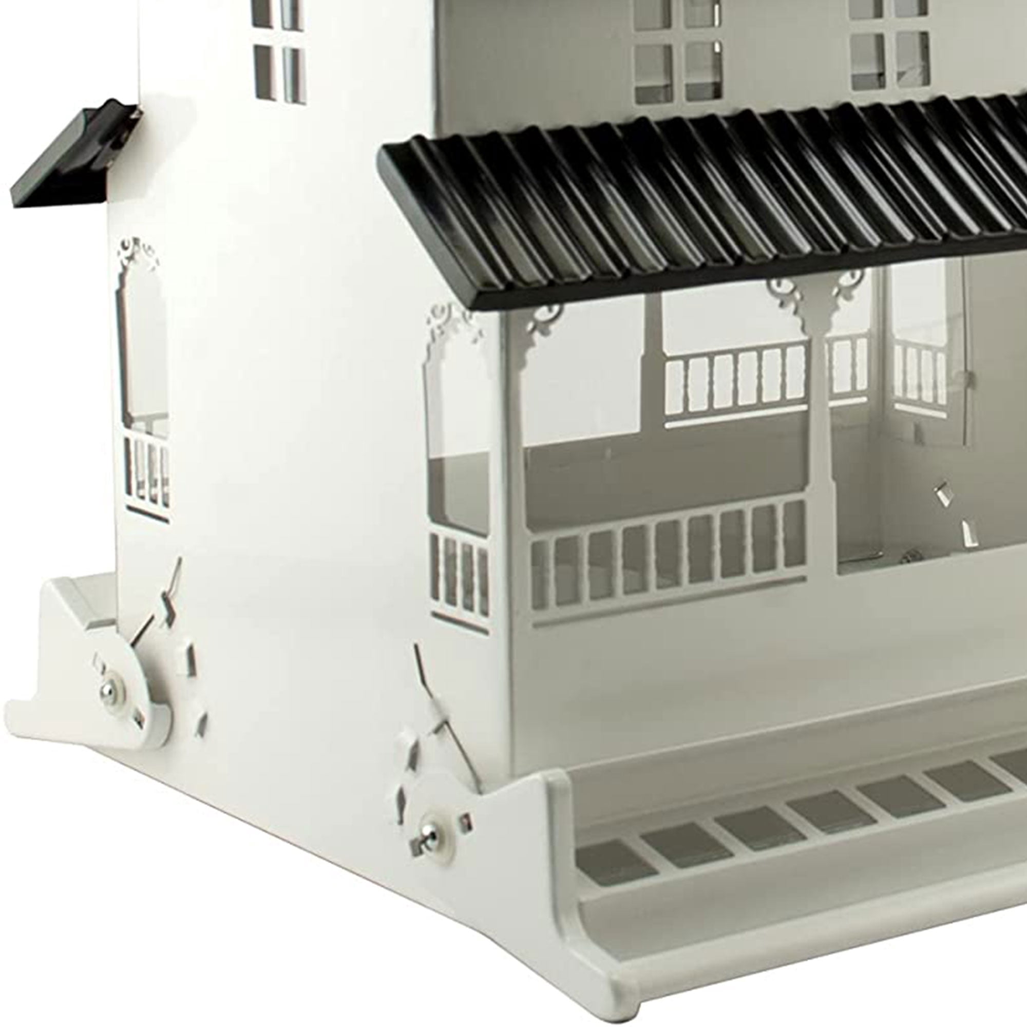 Farmhouse Squirrel-Resistant Bird Feeder, 10.5 qt Capacity, White