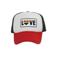 thumbnail image 1 of Gravity Threads LGBTQ+ Love Rainbow Heart Patch Trucker Hat - White/Red/Black, 1 of 2
