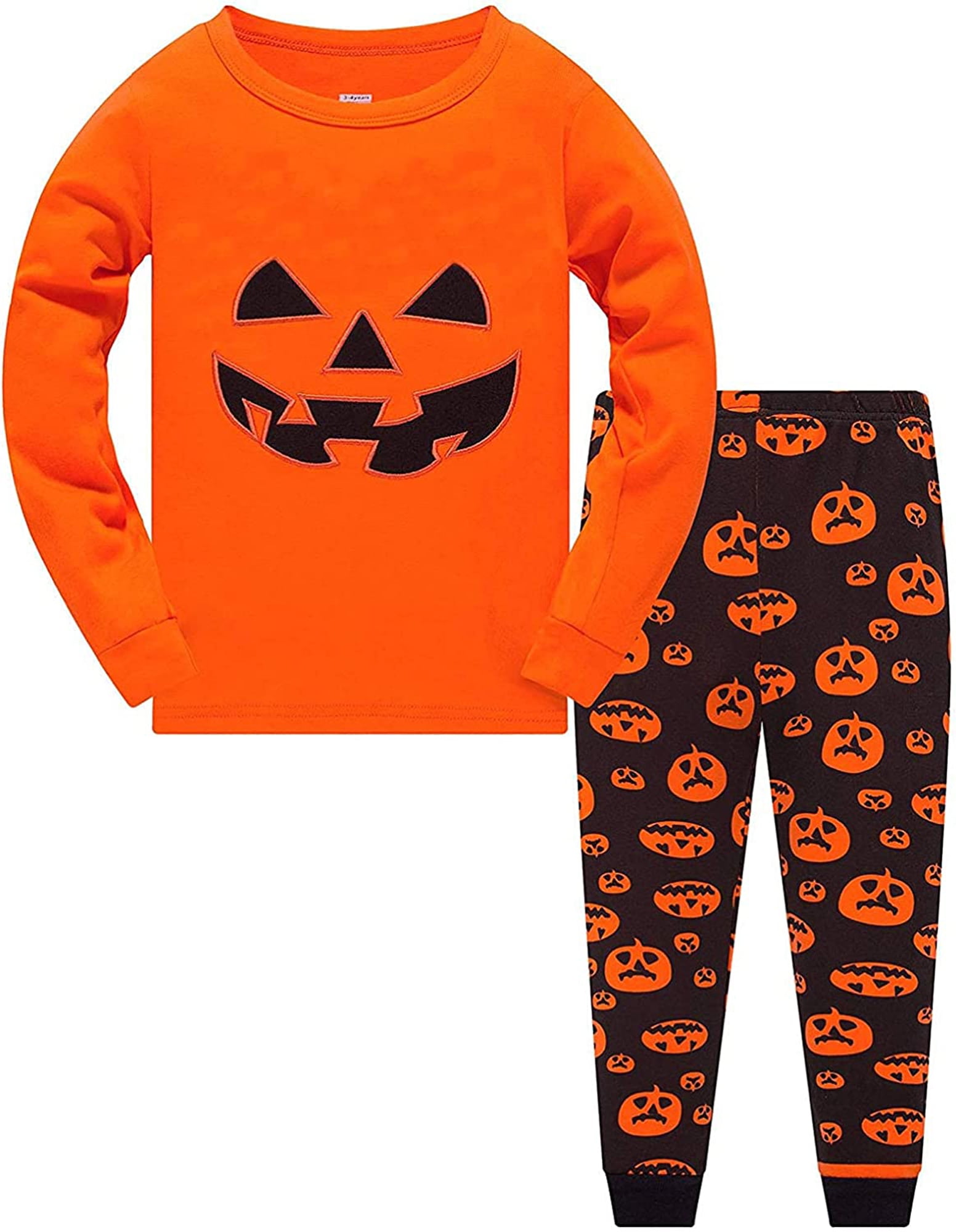Little Hand Halloween Pajama Boy Pumpkins Pajamas Clothes Set Pjs 3T