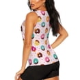 thumbnail image 3 of Balery Colorful Donuts Camiseta sin mangas estampada ligera para mujer, tops de entrenamiento sin mangas, camisetas de yoga transpirables de secado rápido.-Large, 3 of 7