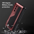 thumbnail image 2 of for Samsung Galaxy Z Fold 6 Metal Case with S Pen Holder, Military Rugged Heavy Duty Z Fold6 Case Built in Screen Protector Full-Body Drop Protection Kickstand Phone Case for Z Fold 6 - Red, 2 of 6