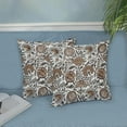 thumbnail image 4 of Boho Brown Pillow Covers 20x20 Inch 2 Pcs Grey Gray Black Vintage Floral Decor Throw Pillows Spring Flower Fall Outdoor Farmhouse Decoration Pillowcase Cushion Cover for Couch Sofa Bed, 4 of 6