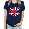 thumbnail image 2 of Fiudx Ofertas Flash Del Día Tops con Estampado de Moda para Mujer, Blusa de Manga Corta con Cuello Redondo, Camisetas, 2 of 4