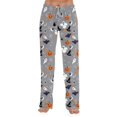 thumbnail image 5 of QWKLEAJ Halloween Pajama Pants Women Loose Wide Leg Lounge Pants Elastic Waist Sleepwear Holiday Party Bottoms Novelty Print Trousers Cozy Home Wear Fall Autumn Nightwear, 5 of 5