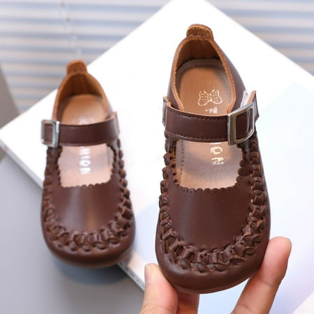 

RUICUW Children Shoes Hollow And Breathable Small Leather Shoes Fashionable Princess Small Single Shoes 10-10.5 Years