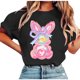 thumbnail image 1 of Tops de Manga Corta de Verano para las Mujeres Imprimir Blusa de Cuello Redondo, Moda Ligera de Poliéster Spandex, 1 of 6