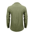 thumbnail image 4 of GrmtClth Dress Shirts for Men Anti-Wrinkle Long Sleeve Button Down Shirts Hombre Stretch Regular Fit Outfit Army Green M, 4 of 5
