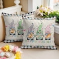 thumbnail image 2 of Easter Decorative Throw Pillow Covers 20x20 Inch Set of 2 Gnome Bunny Carrot Home Decor Pillow Cases for Couch, Rabbit Ears Floral Butterfly Cushion Case for Living Room Bedroom Bed Car Chair, 2 of 9
