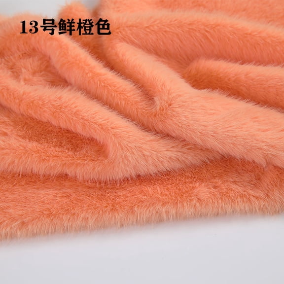 ERDOUY 19.69x19.69 Inch Short Pile Faux Fur Fabric, Soft Smooth Plush Material for Sewing, Crafts, Hobby Projects & DIY Craft Strips,Orange