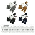thumbnail image 4 of FYMNSI Baby Boy Suit Gentleman Outfit Clothes Set Infant Tuxedo Long Sleeve Dress Shirt+Vest+Suspender Pants+Bowtie+Beret Hat 12-18 Months Navy Blue, 4 of 10