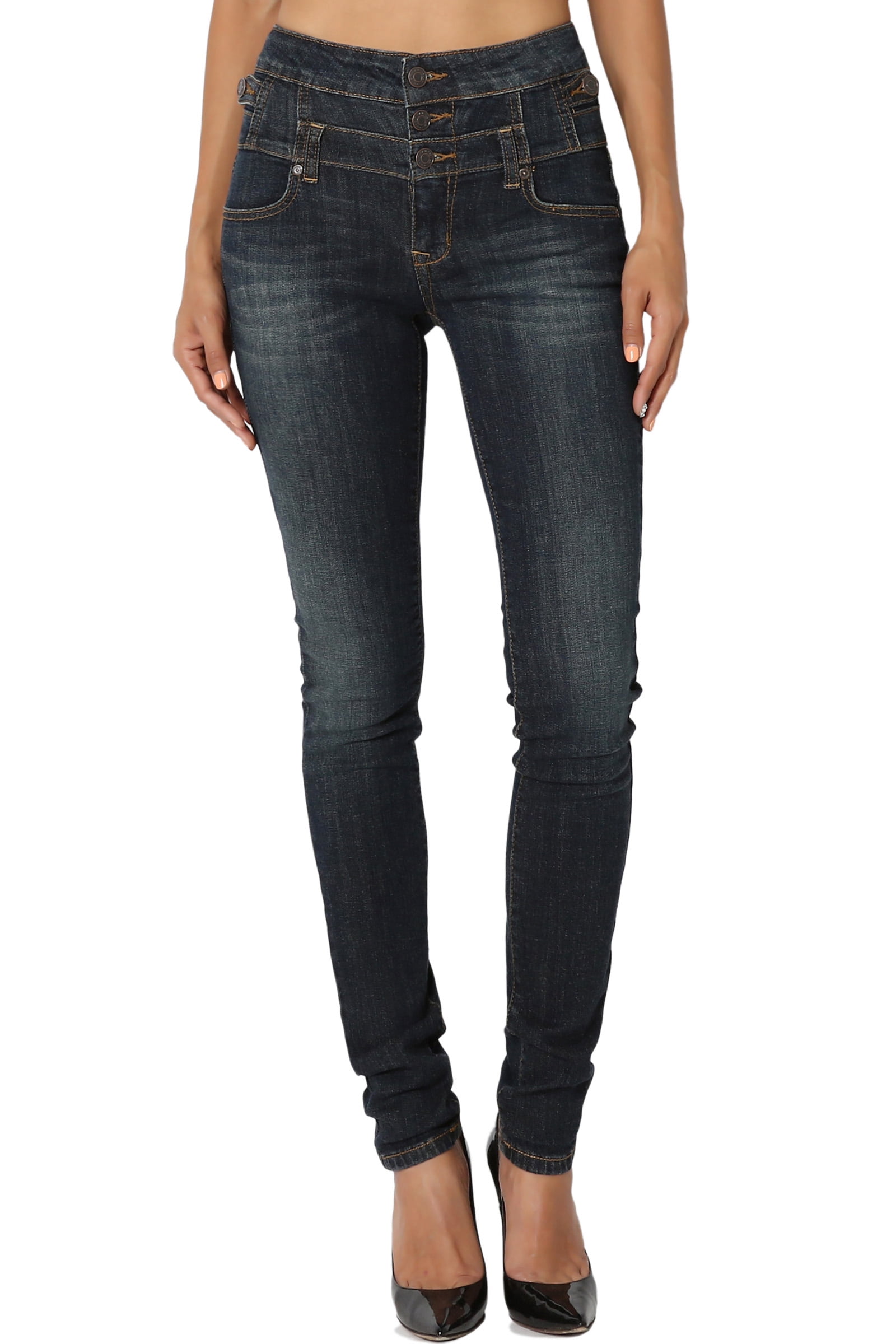 women's 3 button jeans