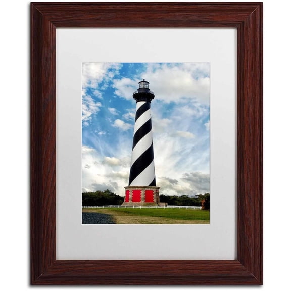 Trademark Fine Art 'Cape Hatteras Lighthouse' Canvas Art by PIPA Fine Art, White Matte, Wood Frame